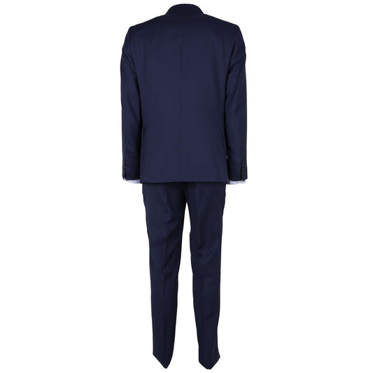 Elegant Men's Wool Suit in Classic Blue