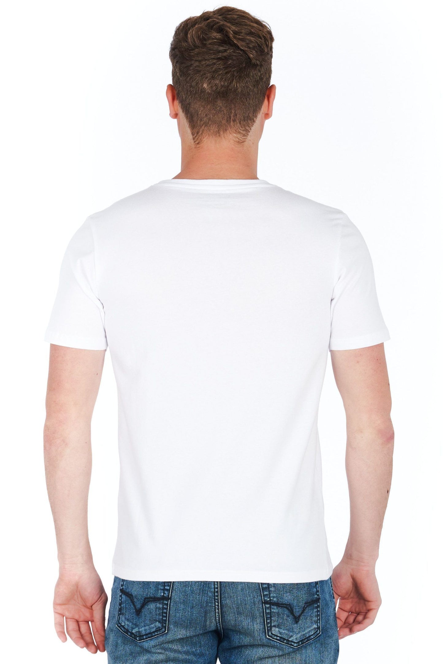 Sleek White Logo Tee with Slim Fit Design