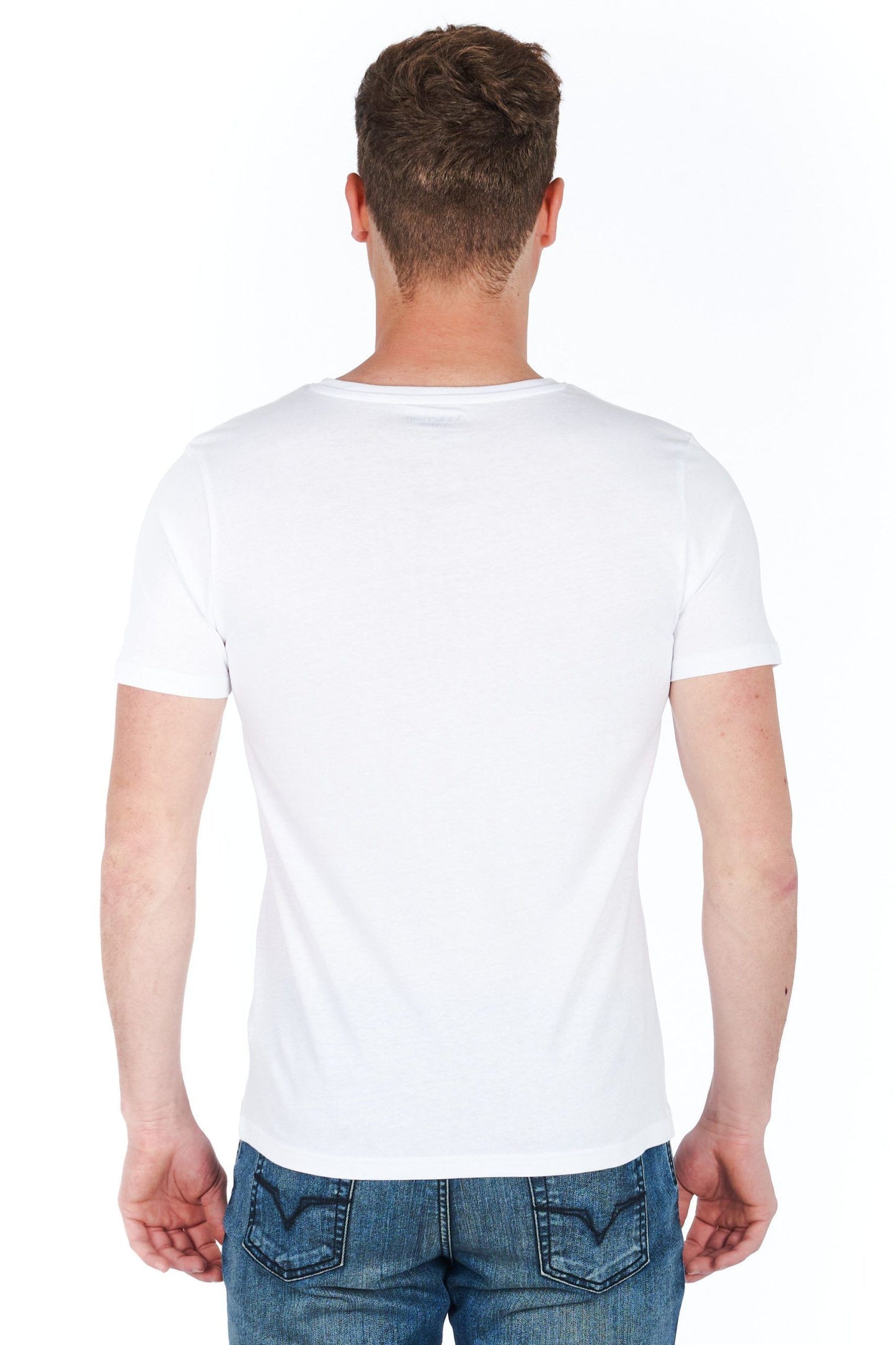 Elevated White Jersey Logo Tee - Slim Fit