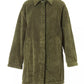 Elegant Wide Ribbed Cotton Jacket in Green