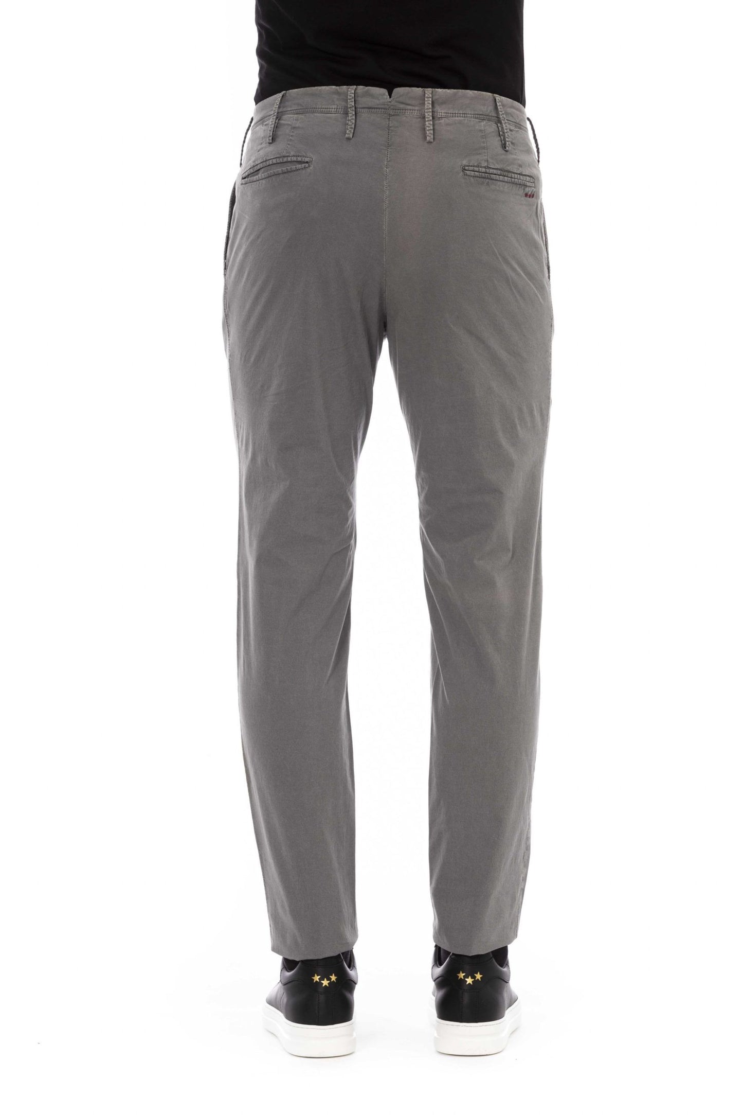 Sophisticated Gray Cotton-Stretch Trousers