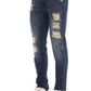Chic Embroidered Cotton Stretch Jeans