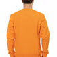Sleek Orange Crewneck Sweatshirt with Sleeve Logo