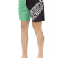 Elegant Green Swim Shorts with Side Print