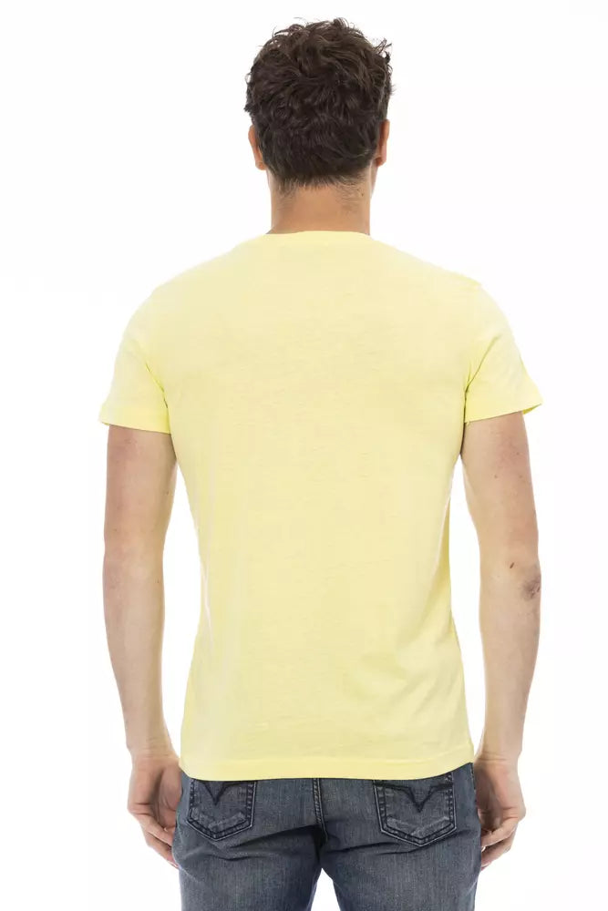 Sunshine Yellow Casual Tee with Graphic Print