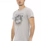 Elegant Gray Short Sleeve T-Shirt with Print