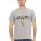 Elevated Casual Gray Tee with Unique Front Print