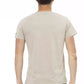 Beige Short Sleeve Tee With Front Print