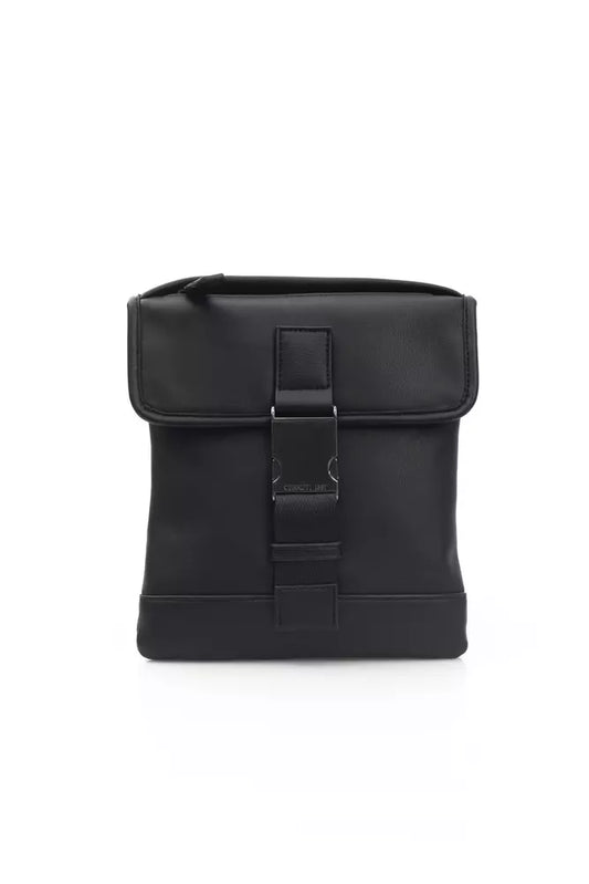 Black Polyethylene Crossbody Bag