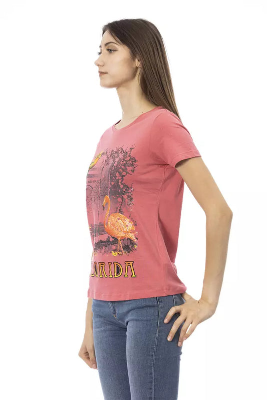 Chic Pink Print Tee for Trendy Summer Looks