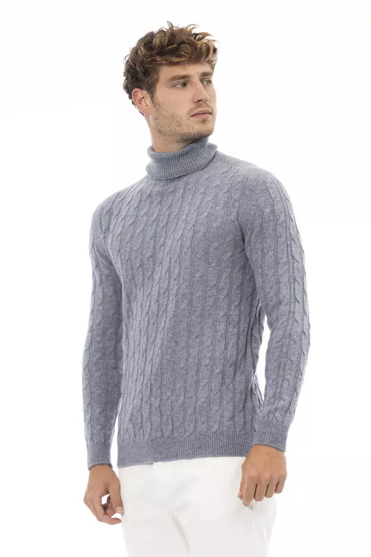 Elegant Light Blue Turtleneck Sweater