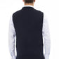 Elegant Blue V-Neck Vest for Men