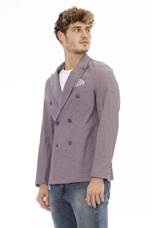 Elegant Purple Fabric Jacket