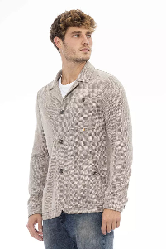 Beige Cotton Blend Chic Jacket for Men