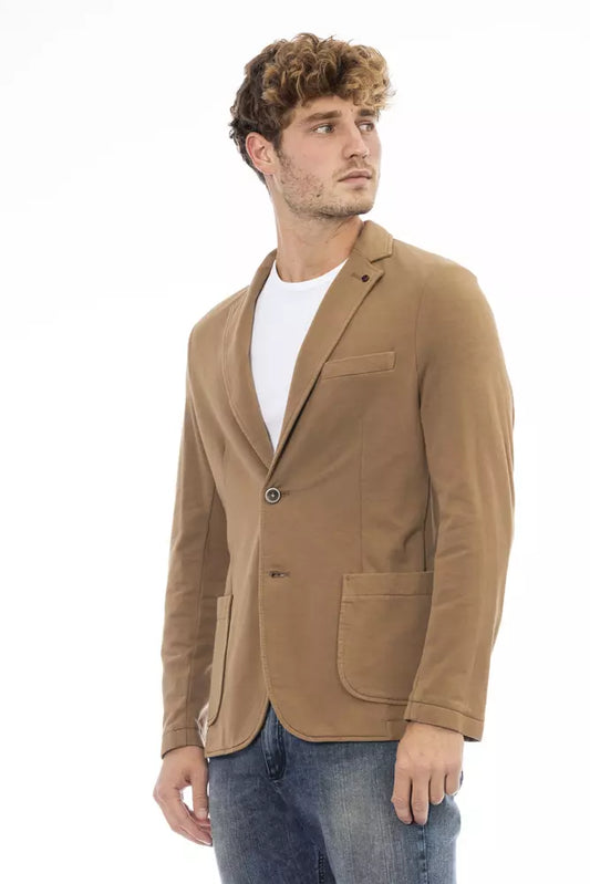 Classic Brown Cotton Blend Jacket
