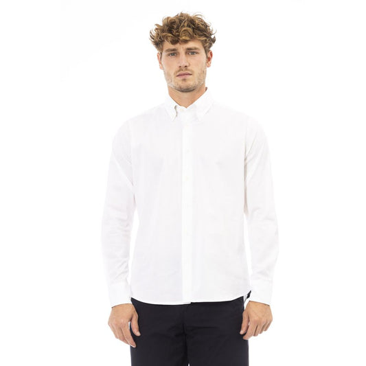 Baldinini Trend Crisp White Cotton-Elastane Shirt
