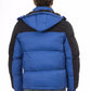 Chic Blue Nylon Hooded Jacket