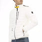 Elegant White Nautical Jacket with Subtle Logo