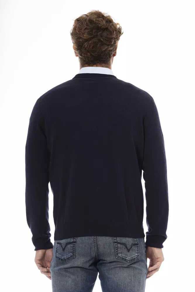 Elegant Wool V-Neck Sweater for Men