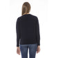 Chic Blue Crew Neck Sweater in Wool-Cashmere Blend