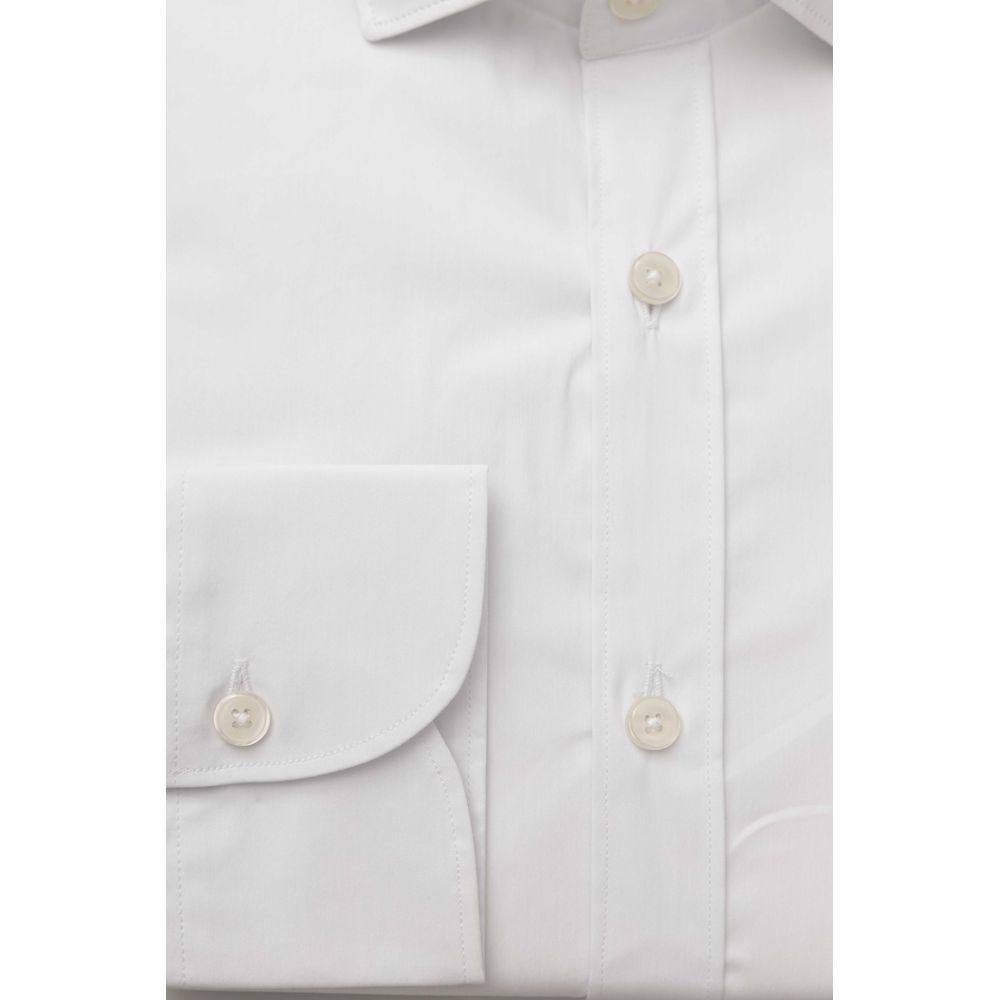 Slim Fit French Collar White Shirt