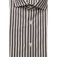 Elegant Brown French Collar Shirt - Medium Fit