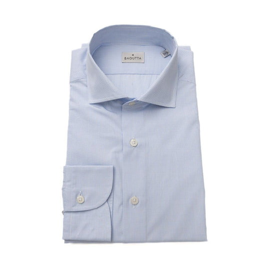 Elegant Light Blue Cotton Shirt with French Collar