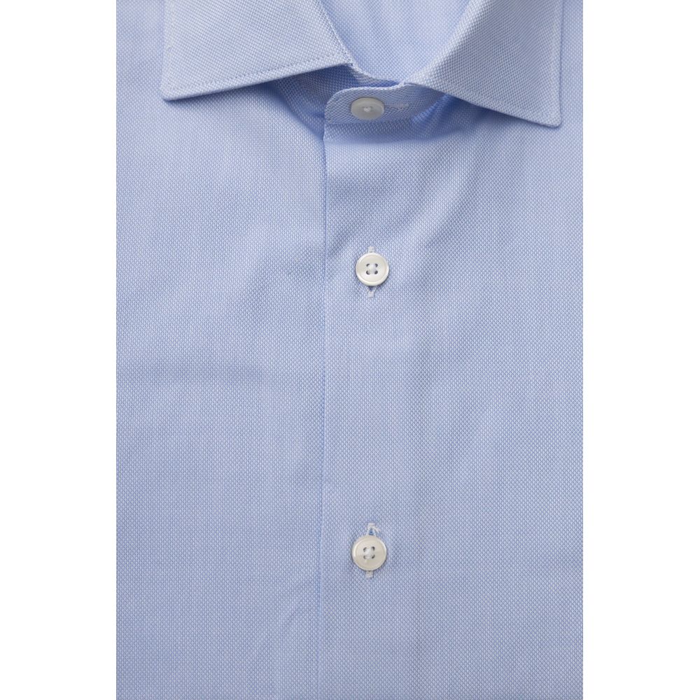 Elegant Light Blue Medium Fit French Collar Shirt