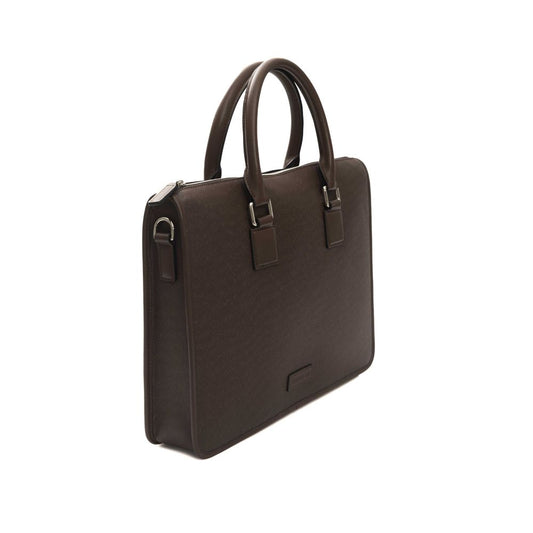 Elegant Leather Briefcase with Shoulder Strap