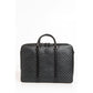 Elegant Black Leather Briefcase with Shoulder Strap