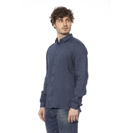 Elegant Blue Linen Shirt for Men