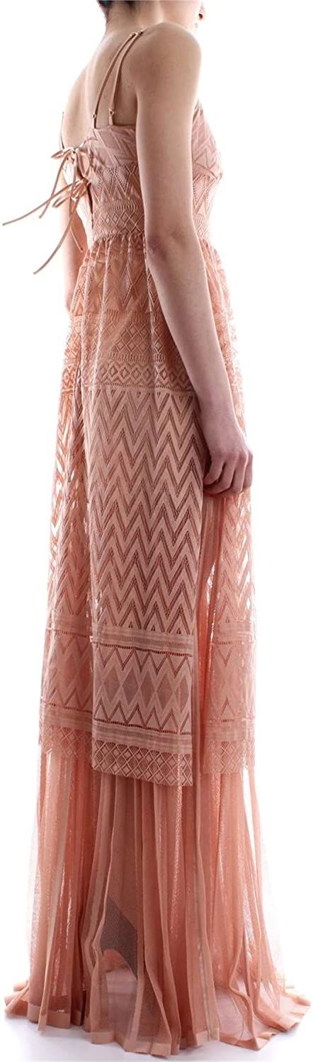 Elegant Pink Lace Evening Dress with Pleats