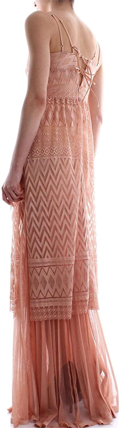 Elegant Pink Lace Evening Dress with Pleats