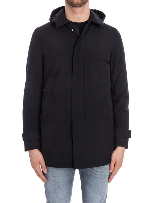 Elegant Black Down Jacket with Removable Hood