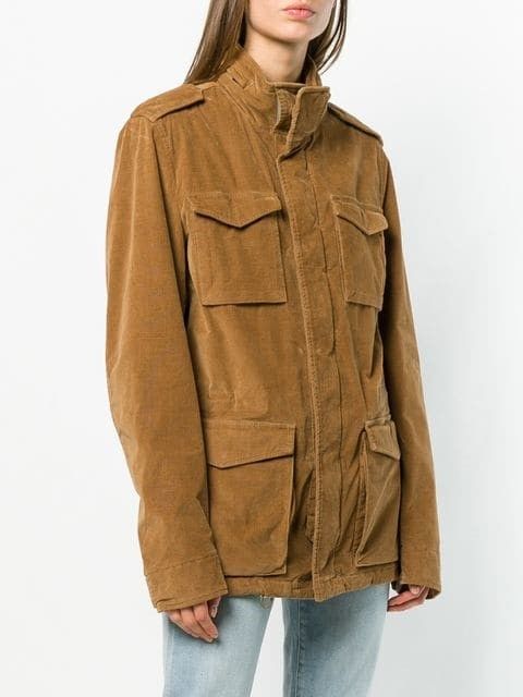 Velvet Cotton Hooded Multipocket Jacket