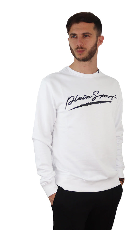 Embossed Logo Crewneck Sweatshirt in White
