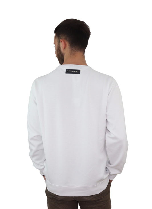 Embossed Logo Crewneck Sweatshirt in White
