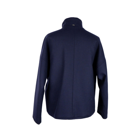 Elegant Blue Zip-Up Jacket