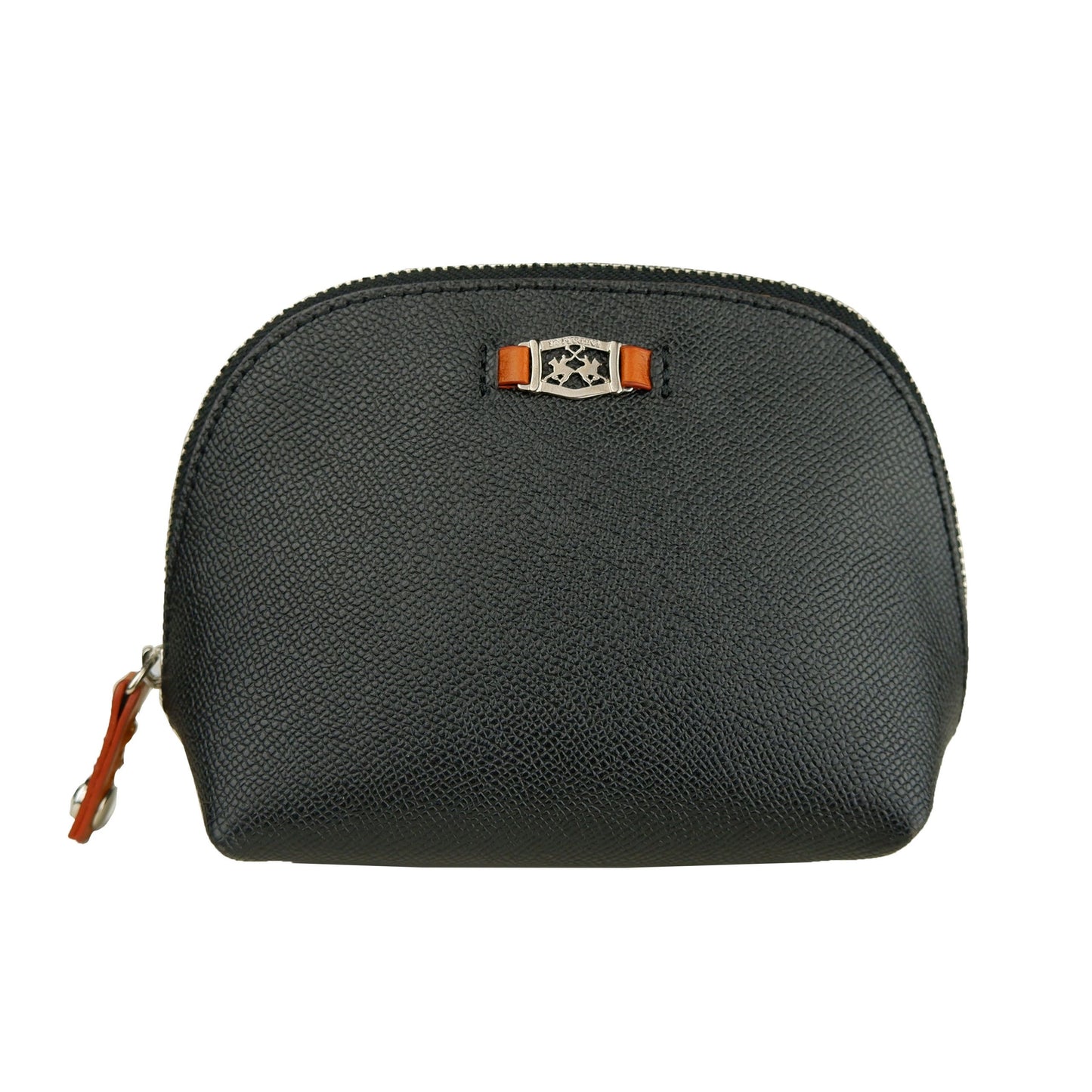Chic Black Leather Cosmetics Pouch