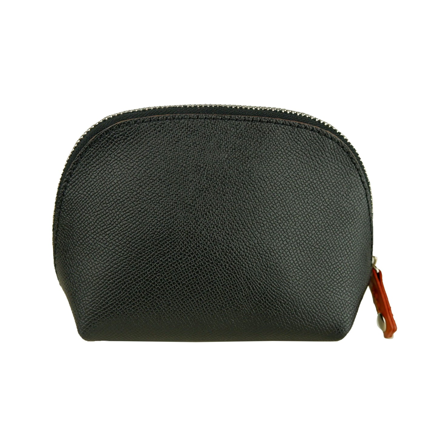 Chic Black Leather Cosmetics Pouch