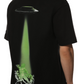 Elegant Black Cotton Tee with Dual-Sided Design