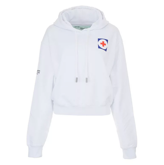 Iconic White Designer Hoodie with Signature Detail
