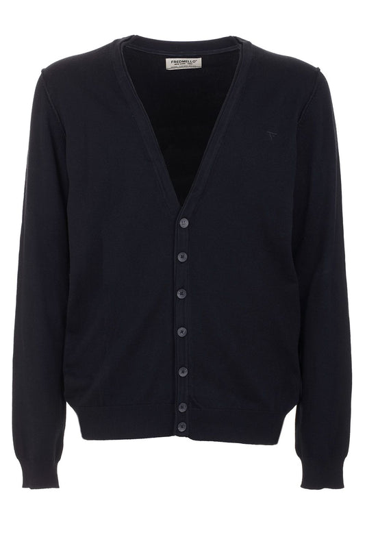 V-Neck Buttoned Knitted Cardigan