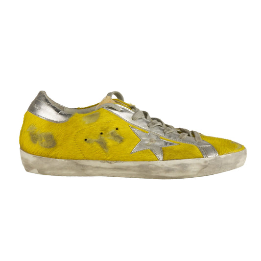 Radiant Yellow Pony Hair Leather Sneakers