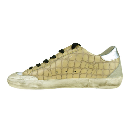 Chic Crocodile Print Leather Sneakers