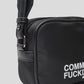 Sleek Black Crossbody Bag with Logo Detail