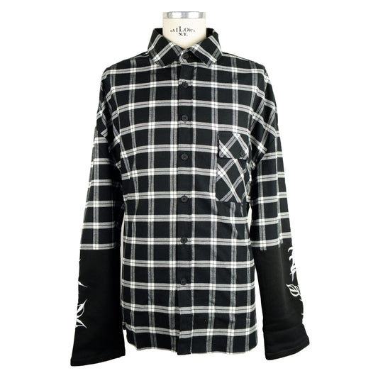 Checkered Texture Button-Up Shirt-Sweatshirt