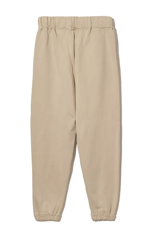 Chic Beige Cotton Pants with Logo Accent