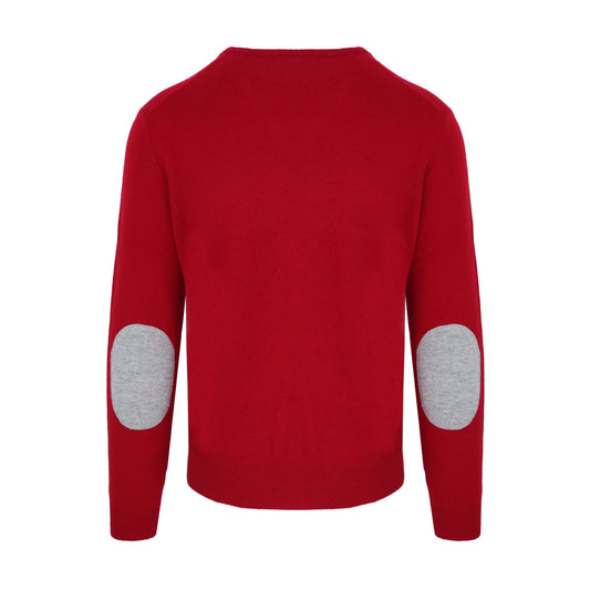 Elegant Crimson Wool-Cashmere Blend Sweater