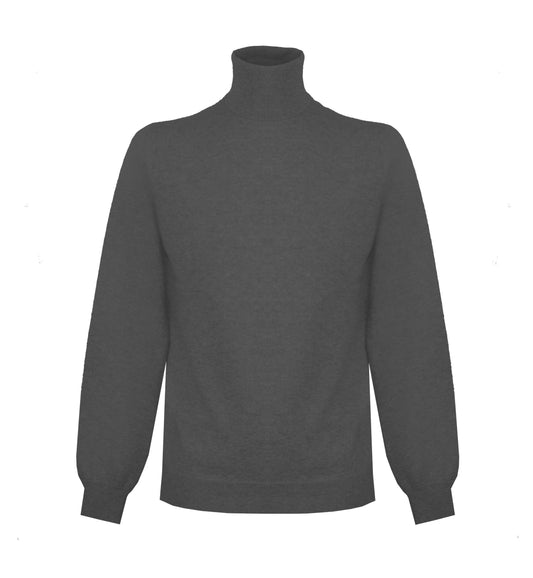 High Neck Cashmere Sweater in Elegant Grey
